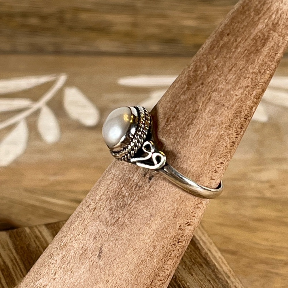 Solid Stamped 925 Sterling Silver Freshwater Pear… - image 3